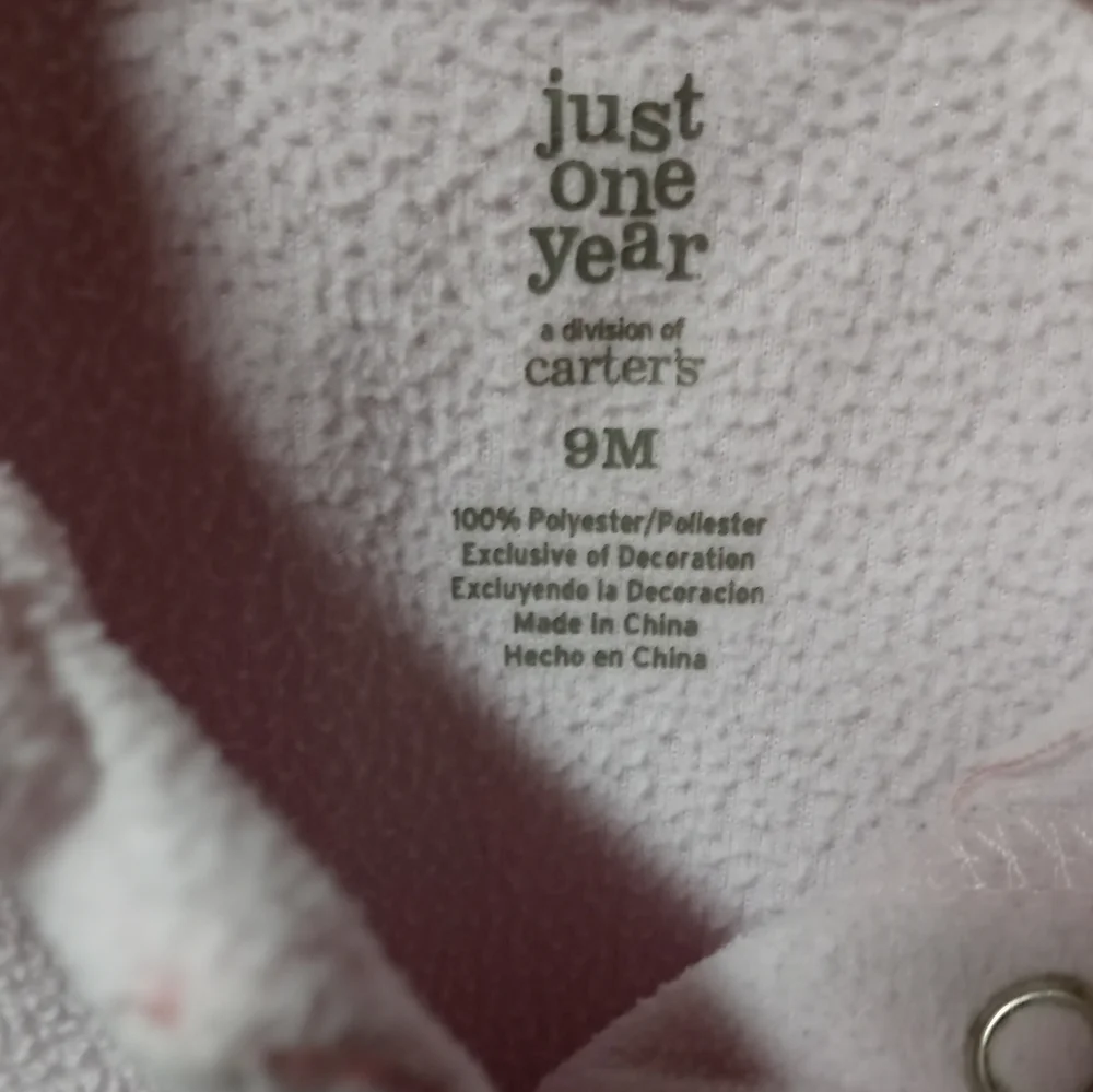 ⭐M4)  Carter’s Just One Year Pink Fleece Footed Sleeper 9M Floral Baby Girl